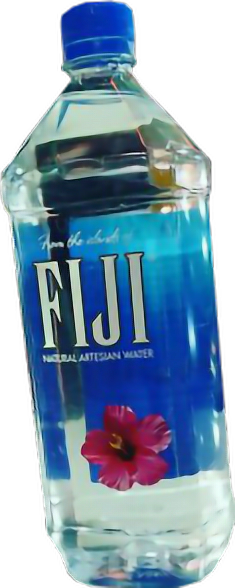 Fiji Water Bottlewith Flower PNG