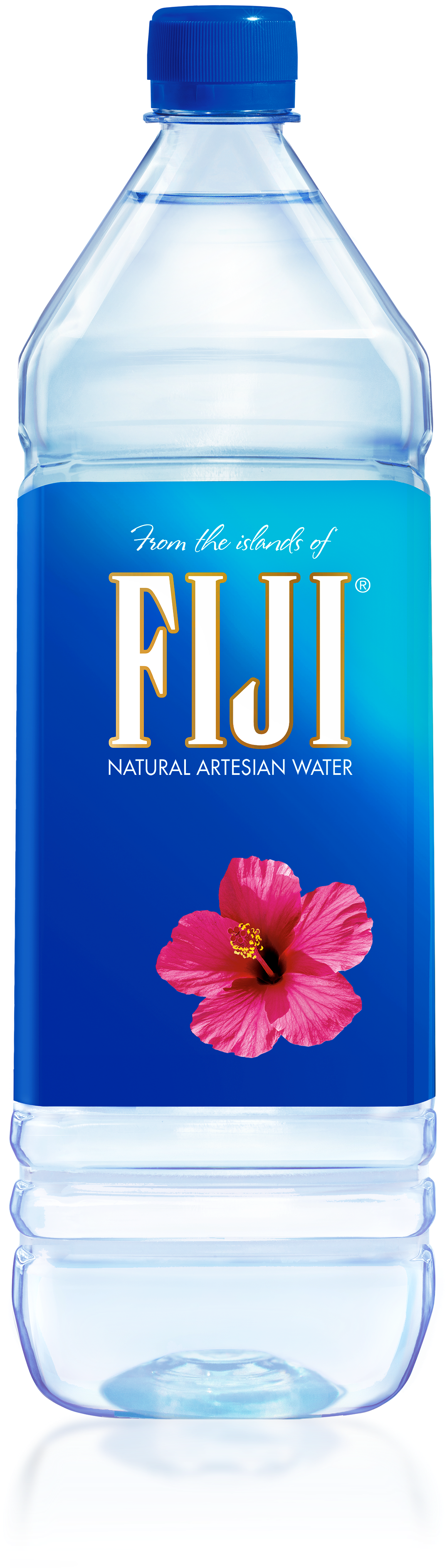 Fiji Water Bottlewith Hibiscus Flower PNG