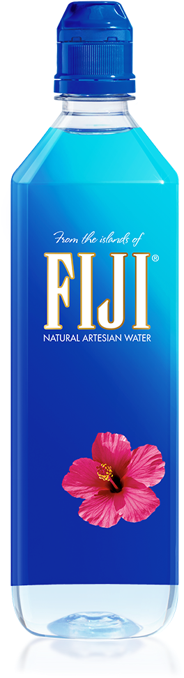 Fiji Water Bottlewith Hibiscus Flower PNG