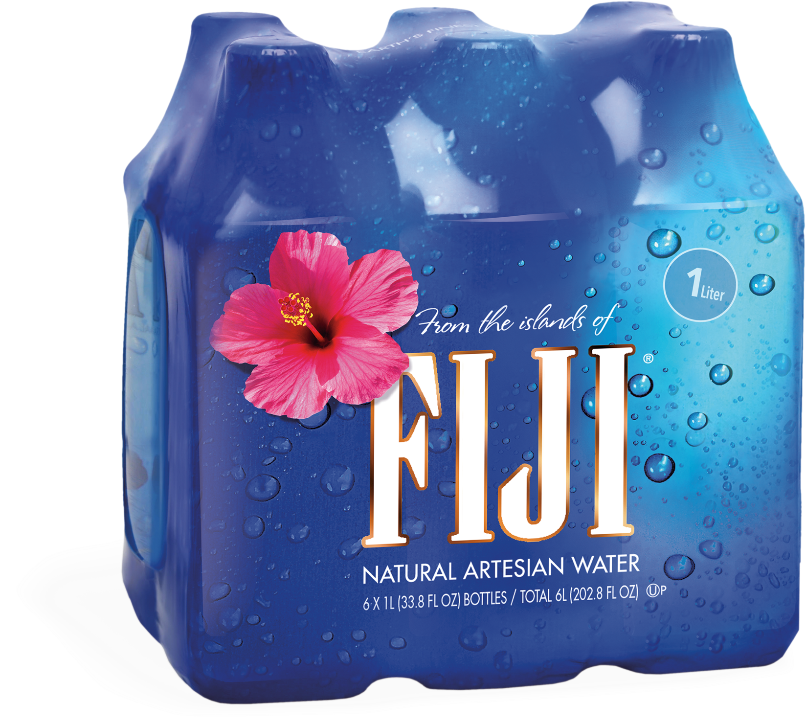 Fiji Water Packwith Hibiscus Flower PNG