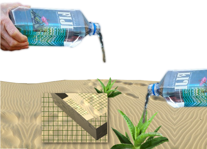 Fiji Water Pouring Into Sand PNG