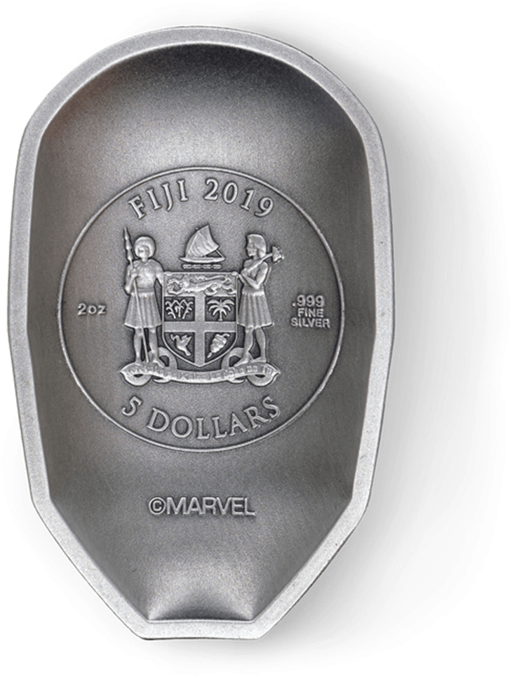 Fiji2019 Marvel Iron Man Mask Silver Coin PNG