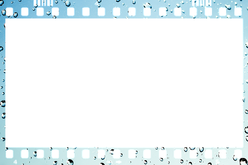 Film Strip Framewith Water Drops PNG