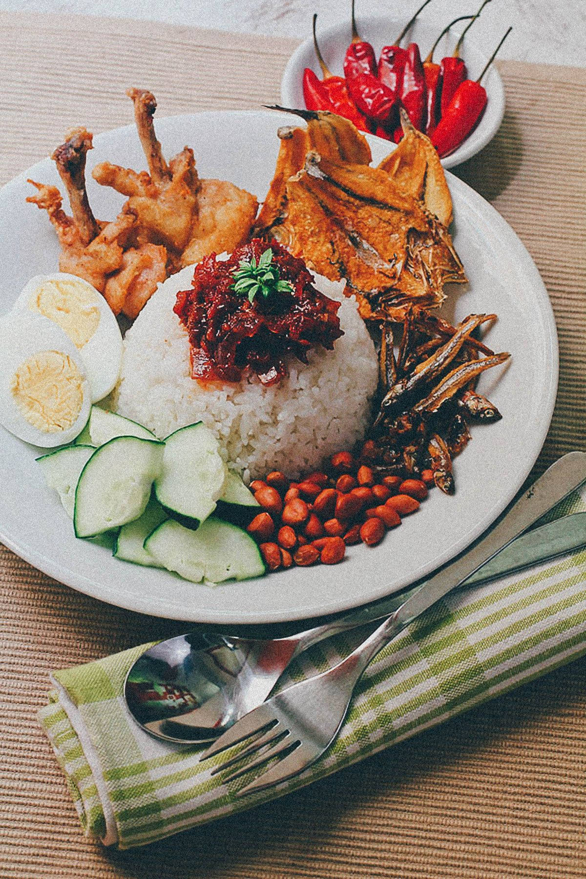 Filtered Malaysian Cuisine Nasi Lemak Wallpaper