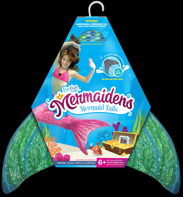 Fin Fun Mermaidens Mermaid Tail Packaging PNG