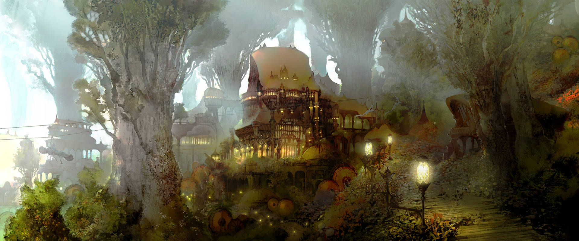 Tag på en virtuel rejse gennem Final Fantasy 14s land. Wallpaper