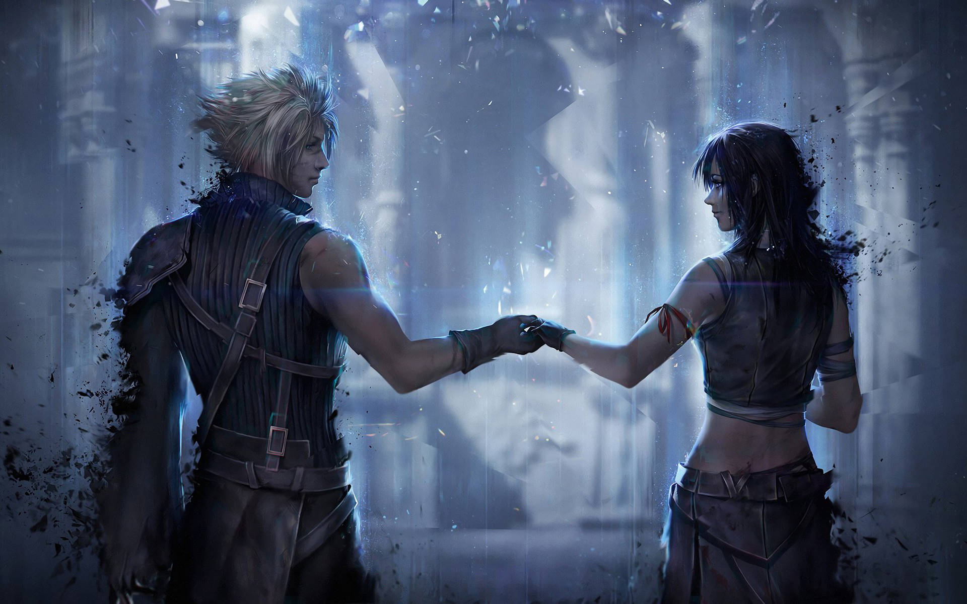 Final Fantasy 7 Cloud And Tifa Art Wallpaper