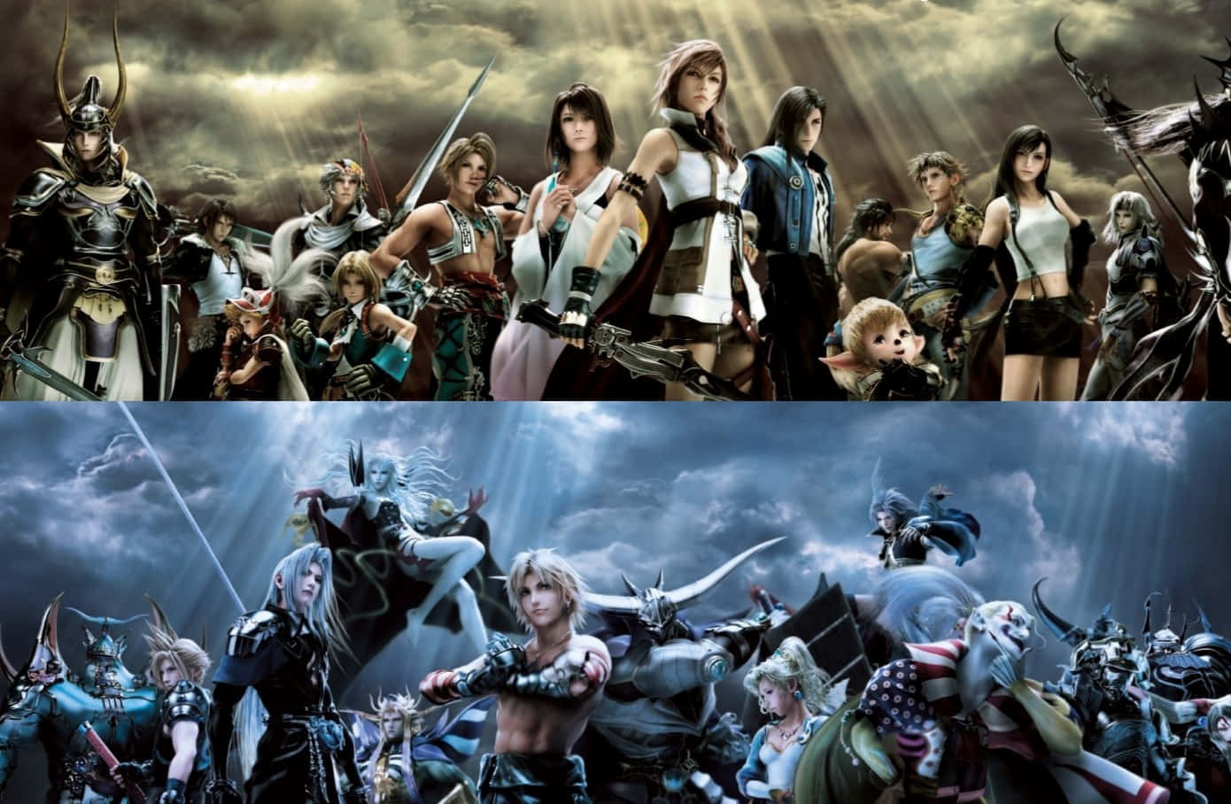 Group of Final Fantasy Characters Ready for Adventure Wallpaper