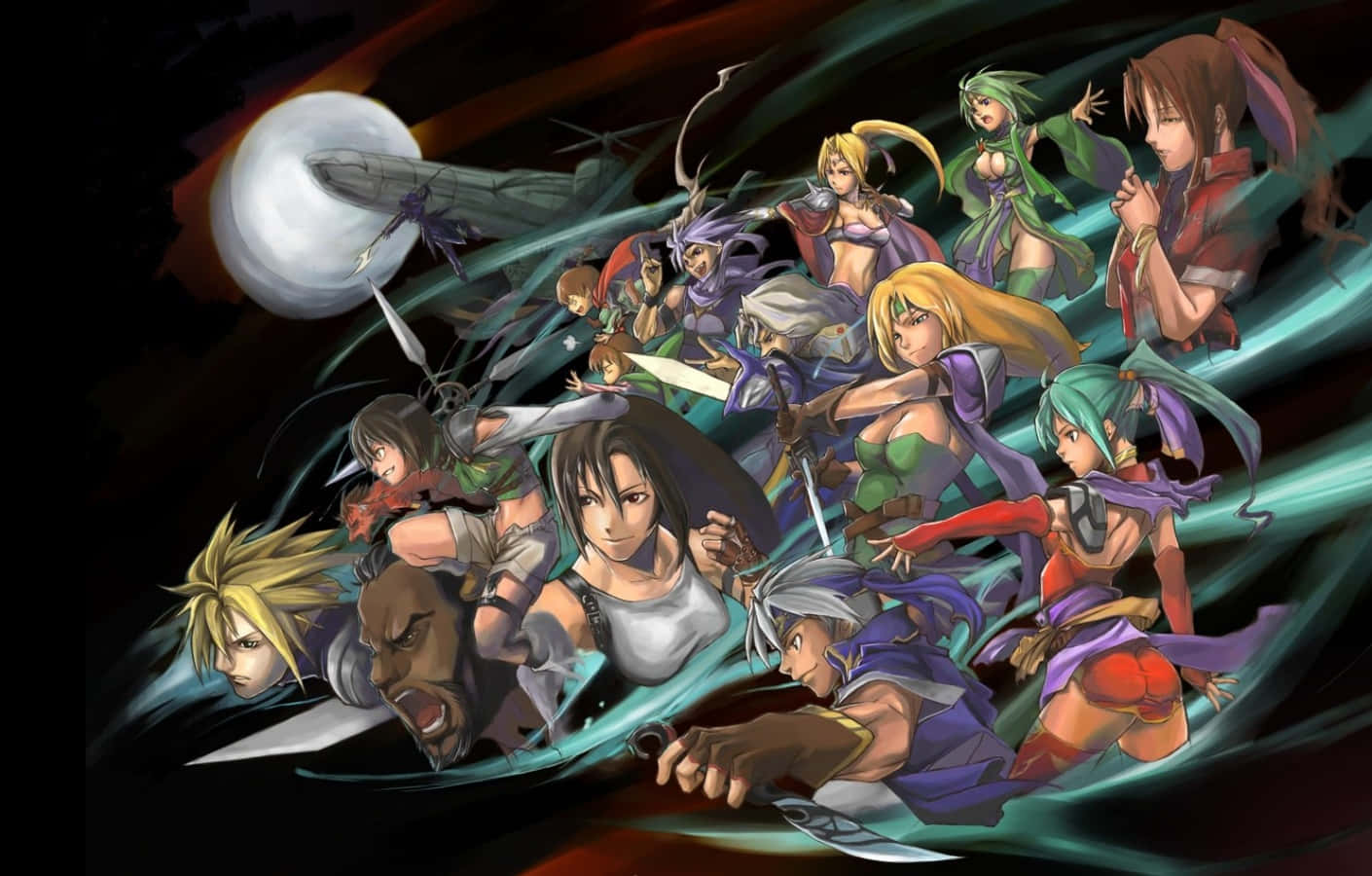 A Gathering of Legendary Final Fantasy Characters Wallpaper