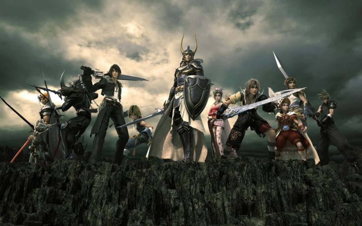 Iconic Final Fantasy Characters Gathered Together Wallpaper