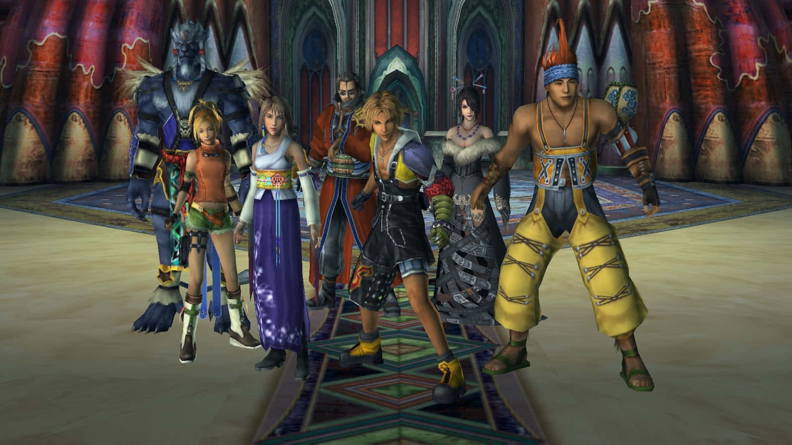 Epic Gathering of Final Fantasy Heroes Wallpaper