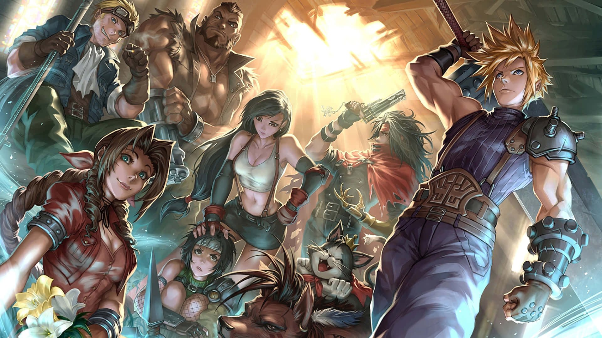 Epic Gathering of Final Fantasy Legends Wallpaper