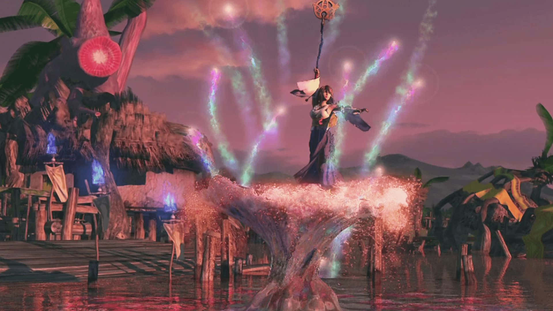 Final Fantasy Heroine, Yuna In Dynamic Pose Wallpaper