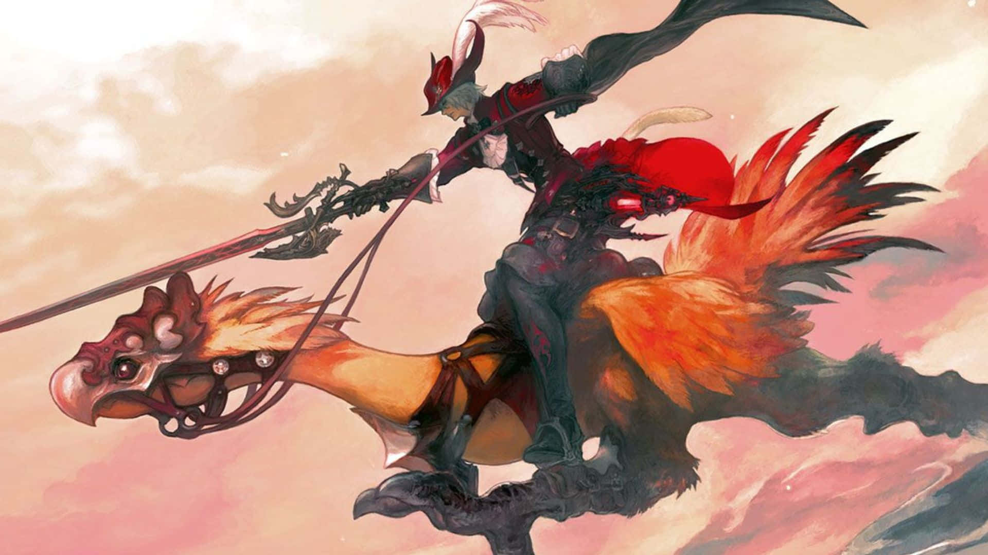 Final Fantasy Red Mage Showcasing His Abilities Wallpaper