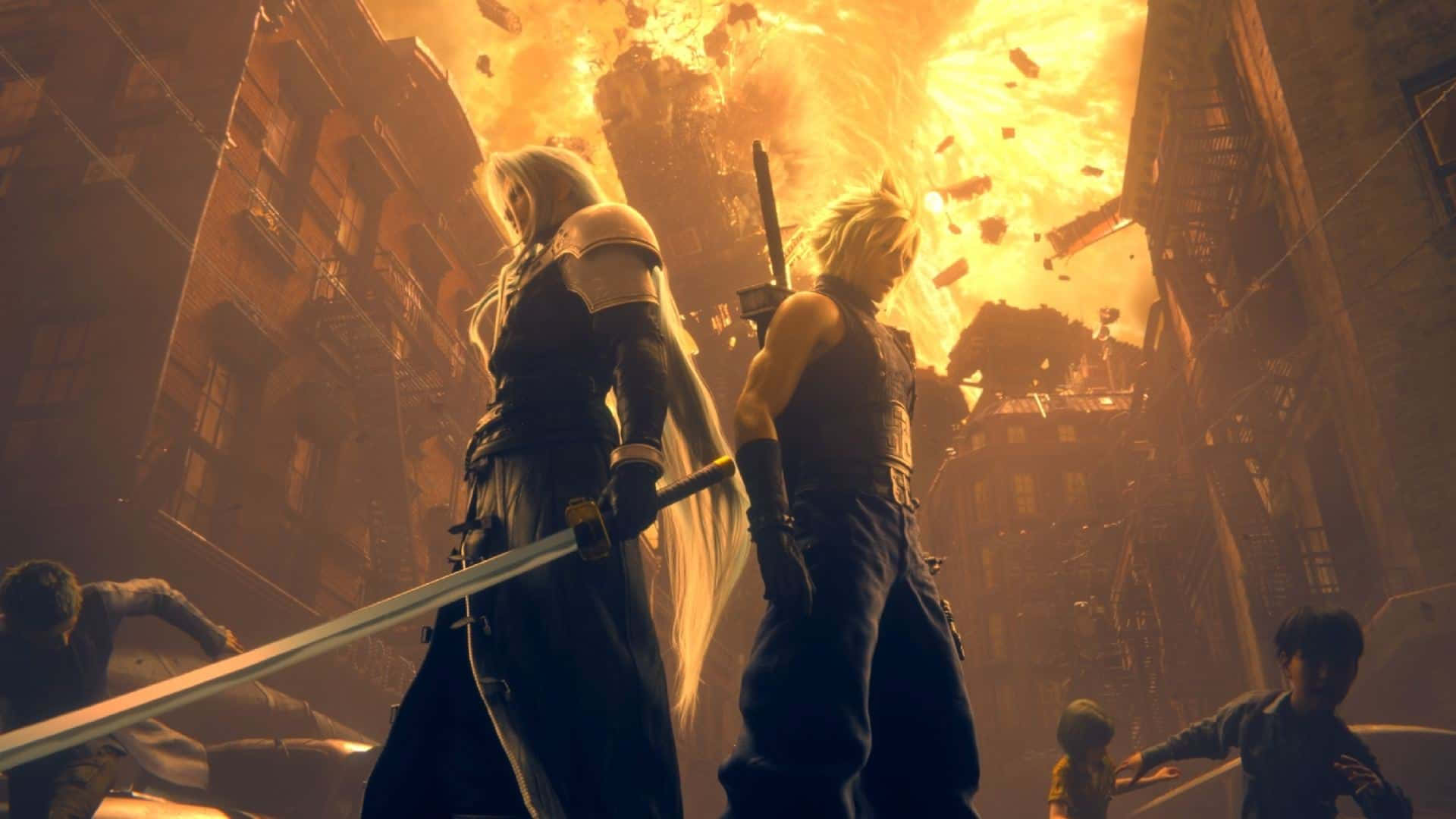Final Fantasy V I I Rebirth Epic Showdown Wallpaper