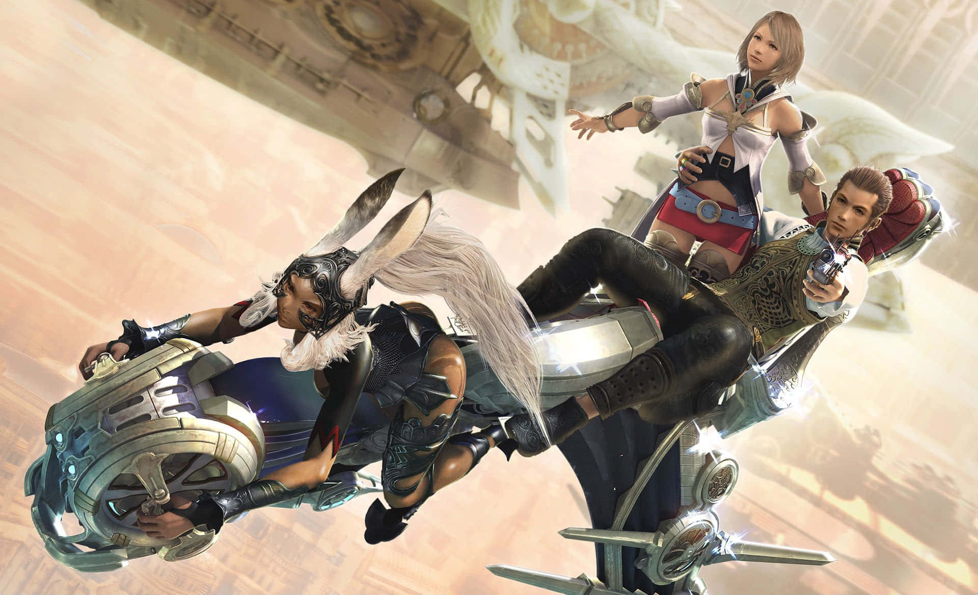 Final Fantasy X I I Balthier Et Équipe Sur Speeder Fond d'écran