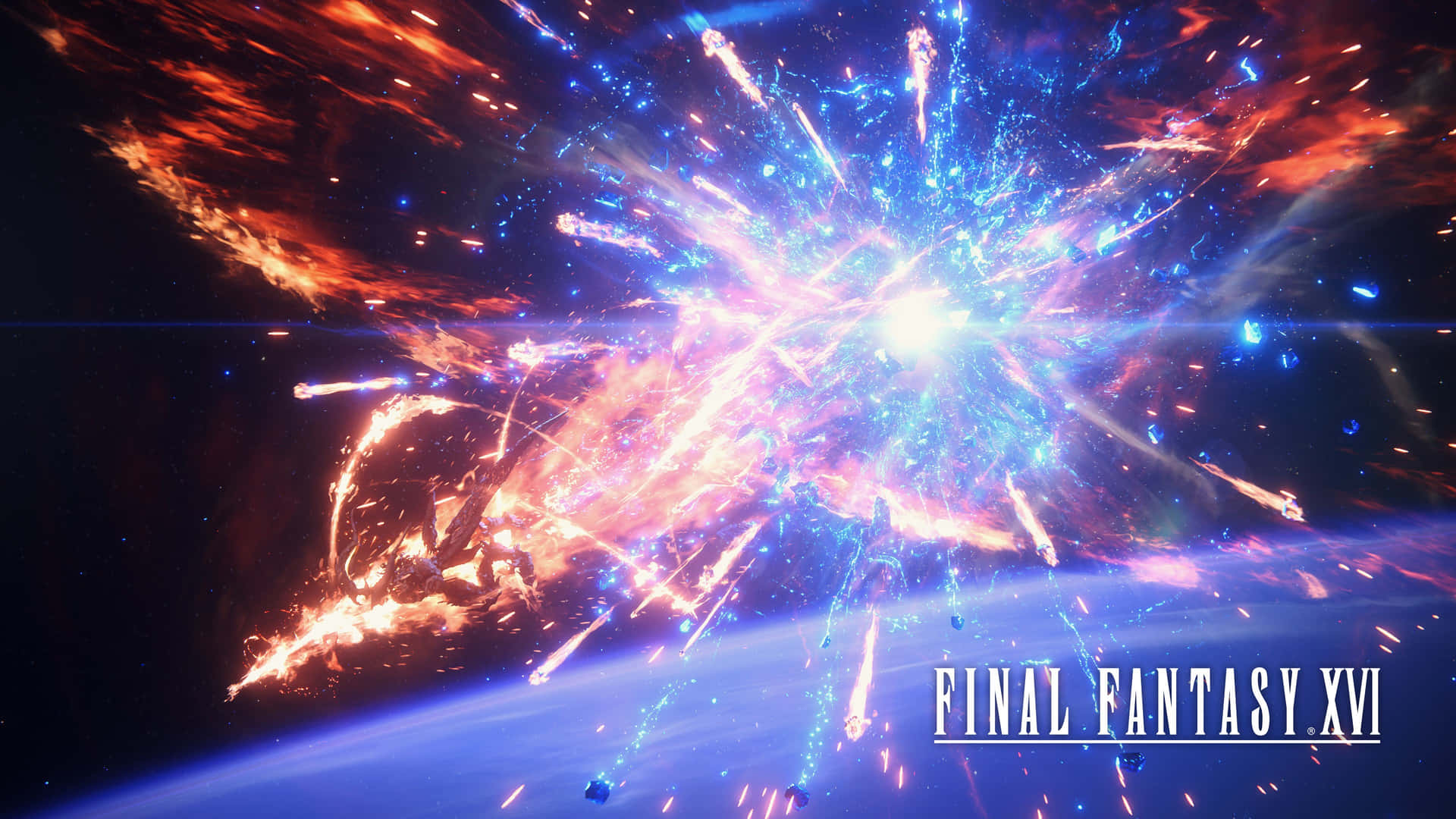 Final Fantasy X V I Epic Battle Explosion Wallpaper