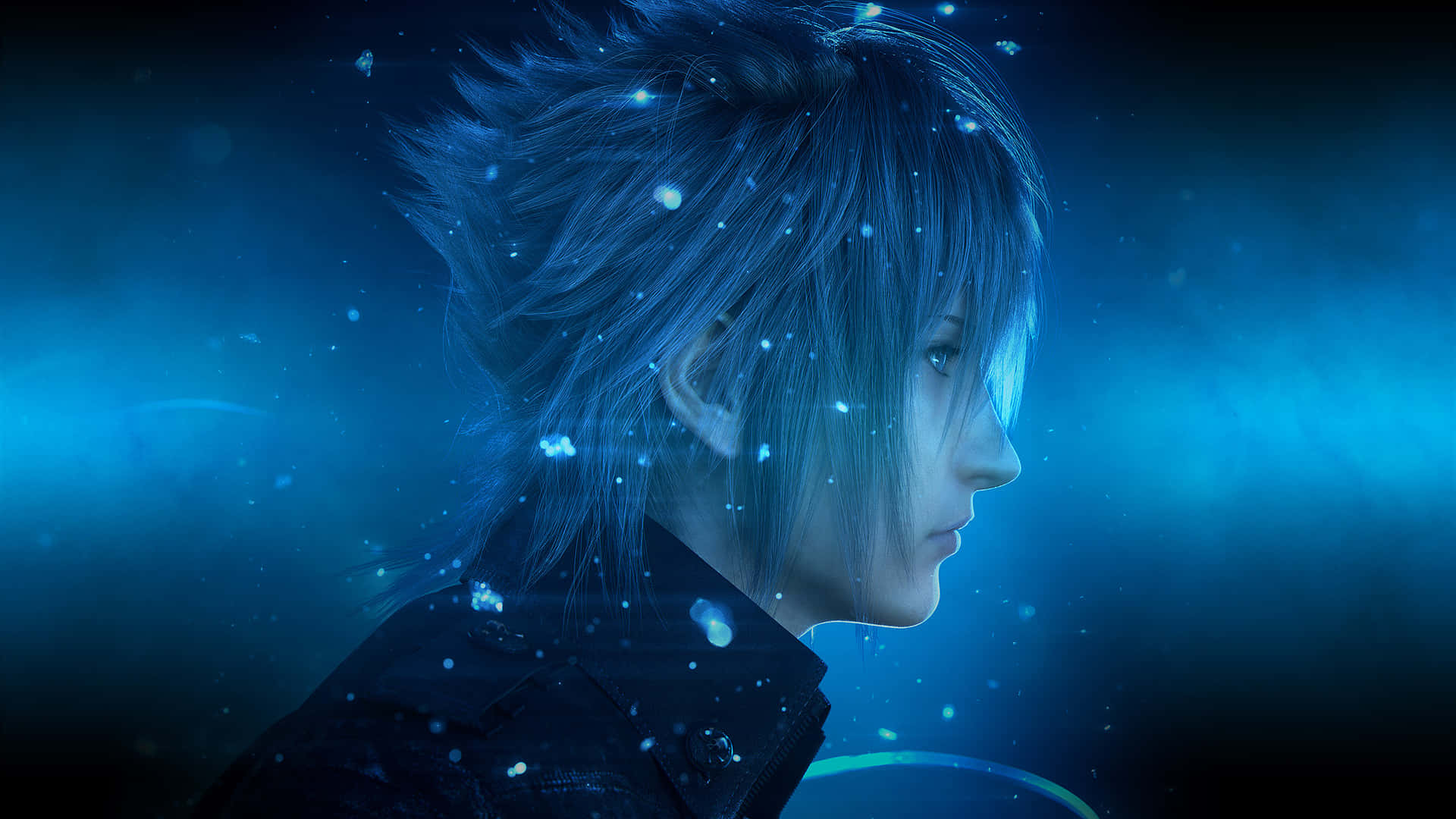 Sfondodi Final Fantasy Xv Con Noct Dai Capelli Blu.