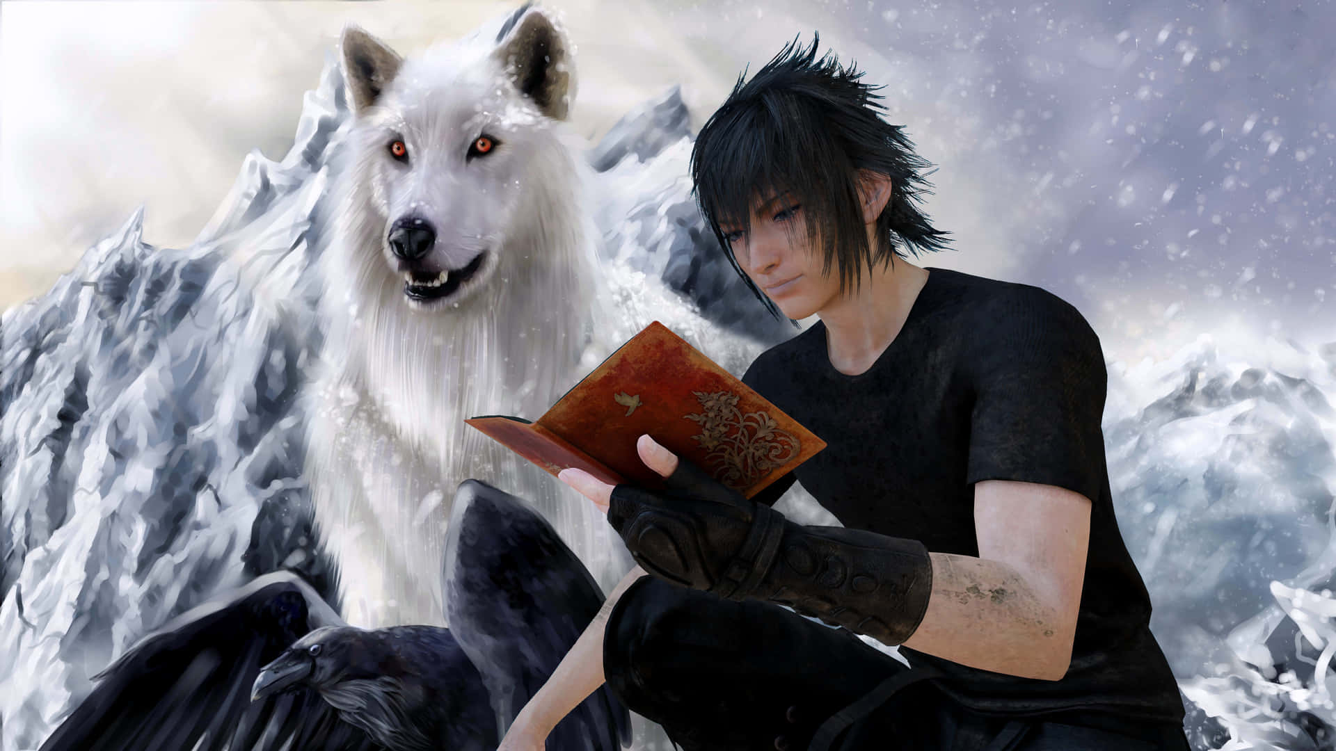 Final Fantasy Xv Snow Wolf Background