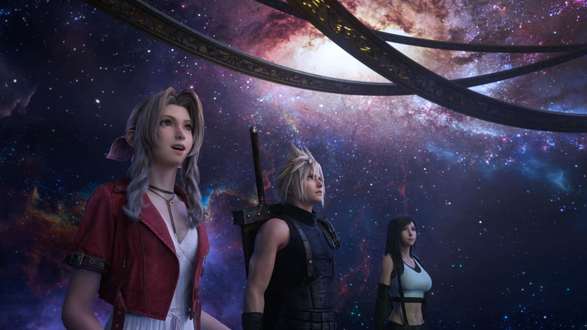 Final Fantasy7 Rebirth Characters Gazingat Cosmos Wallpaper