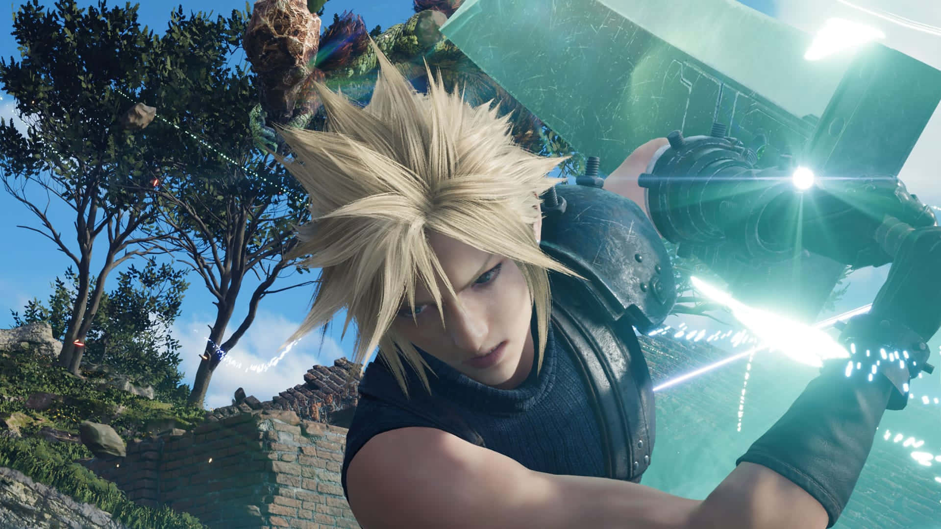 Final Fantasy7 Rebirth Cloud Combat Stance Wallpaper