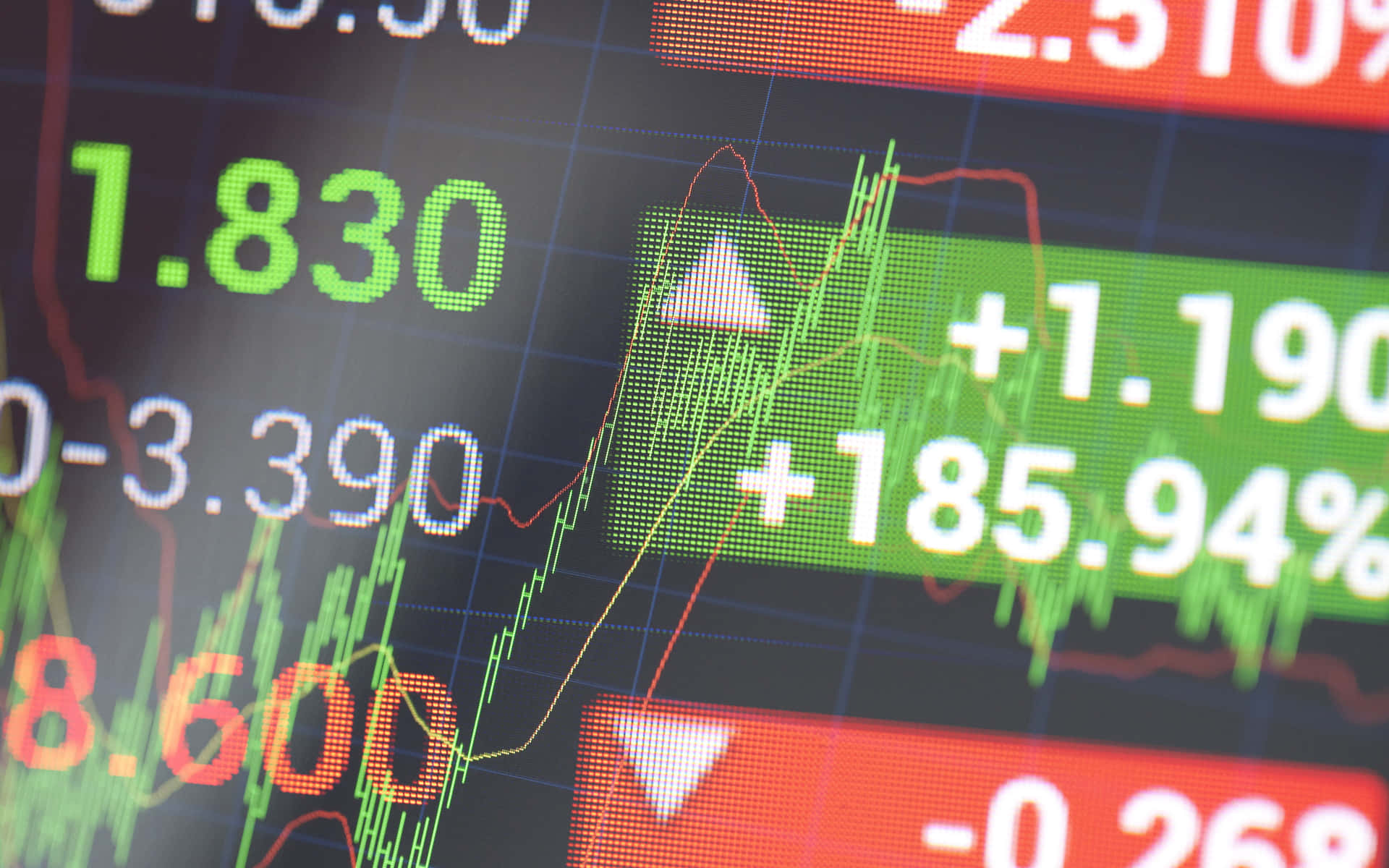Einbörsenbildschirm Mit Verschiedenen Aktienkursen