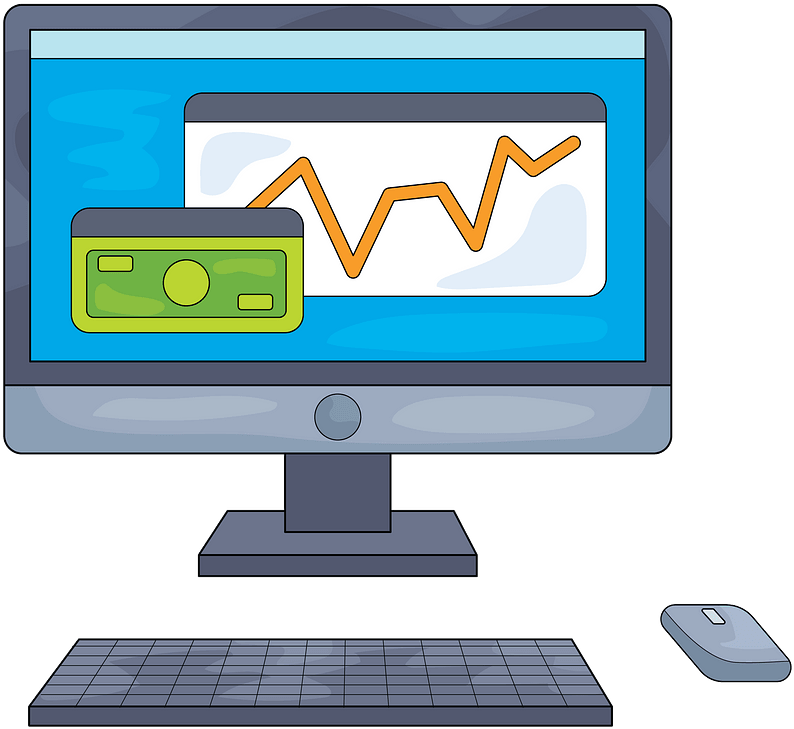 Financial Analysis Computer Clipart PNG