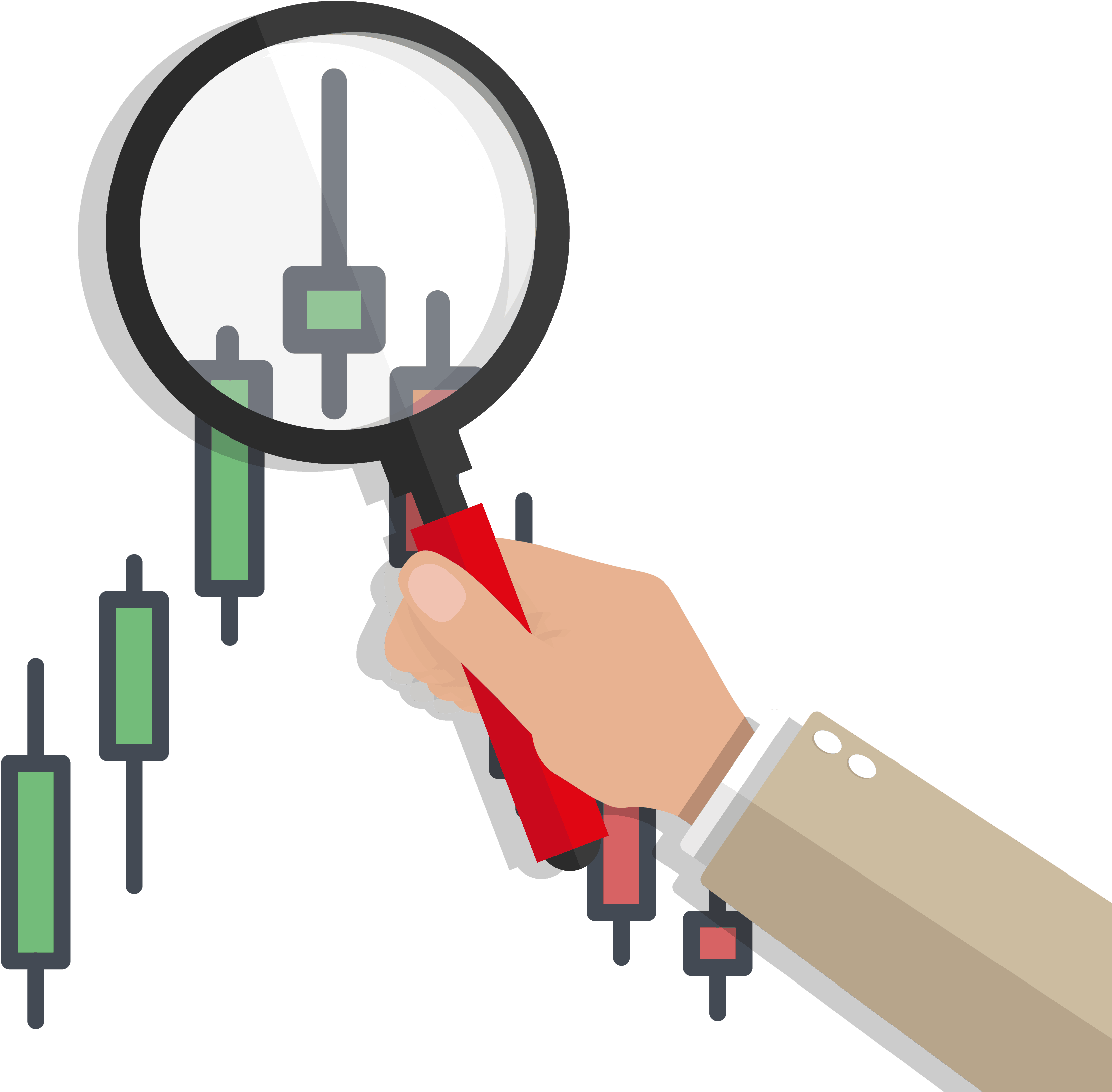 Financial Analysis Magnifying Glass PNG