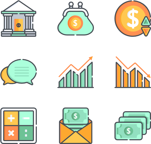 Financial Icons Set PNG