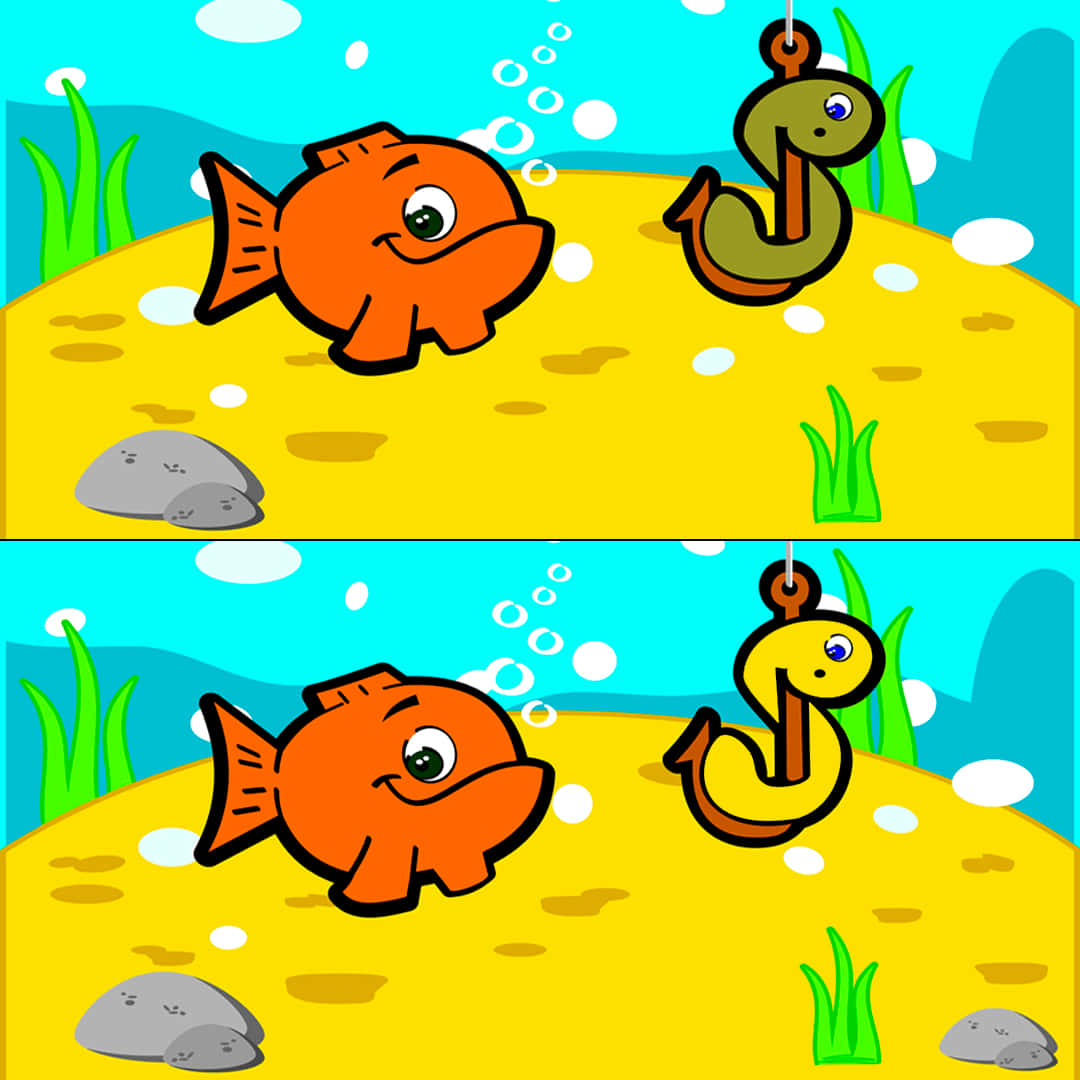 Fisk og slange find forskellen billede