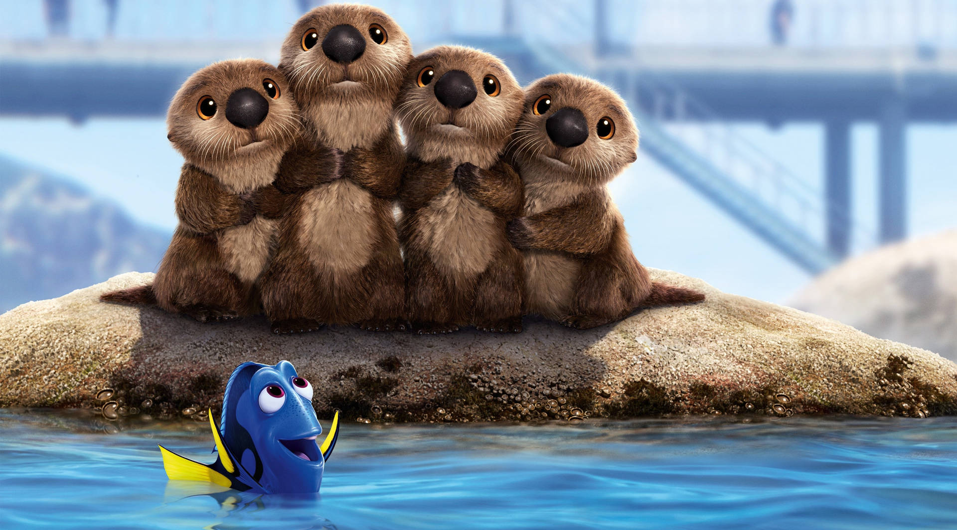 Download Finding Dory Cute Sea Otters Wallpaper Wallpapers
