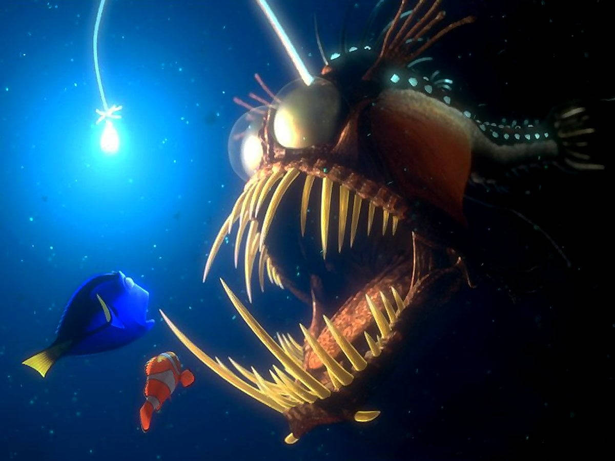Download Finding Nemo Glowing Anglerfish Wallpaper | Wallpapers.com