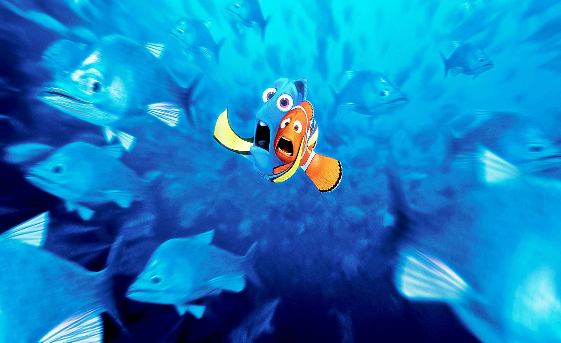 Finding Nemo Marlin And Dory Screaming Wallpaper