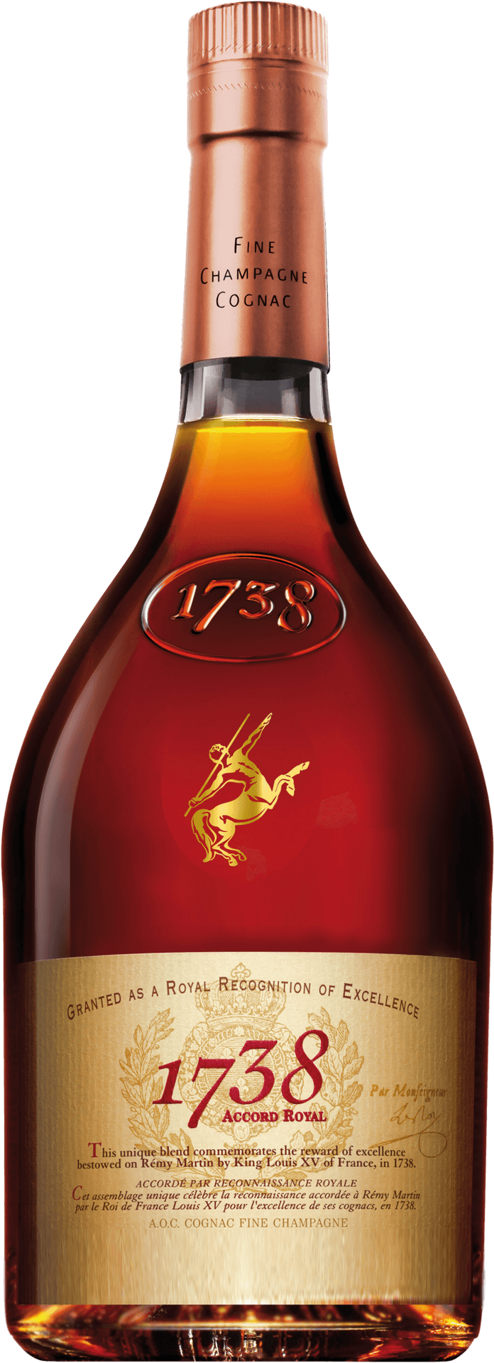Fine Champagne Cognac Bottle1738 PNG