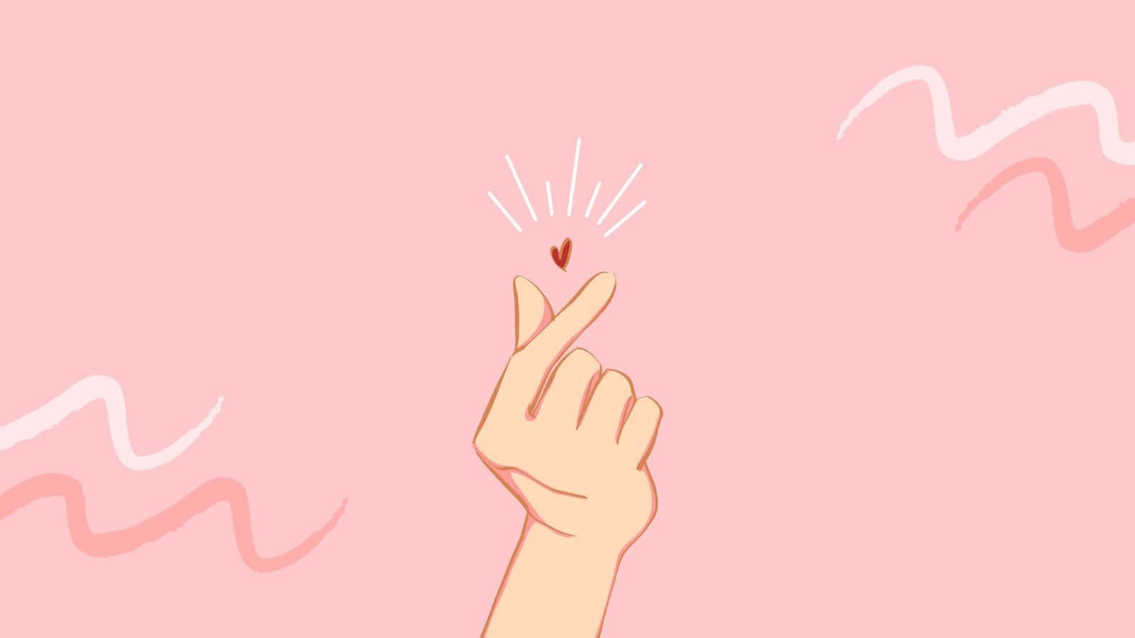 Finger Heart Cute Pc Design Wallpaper