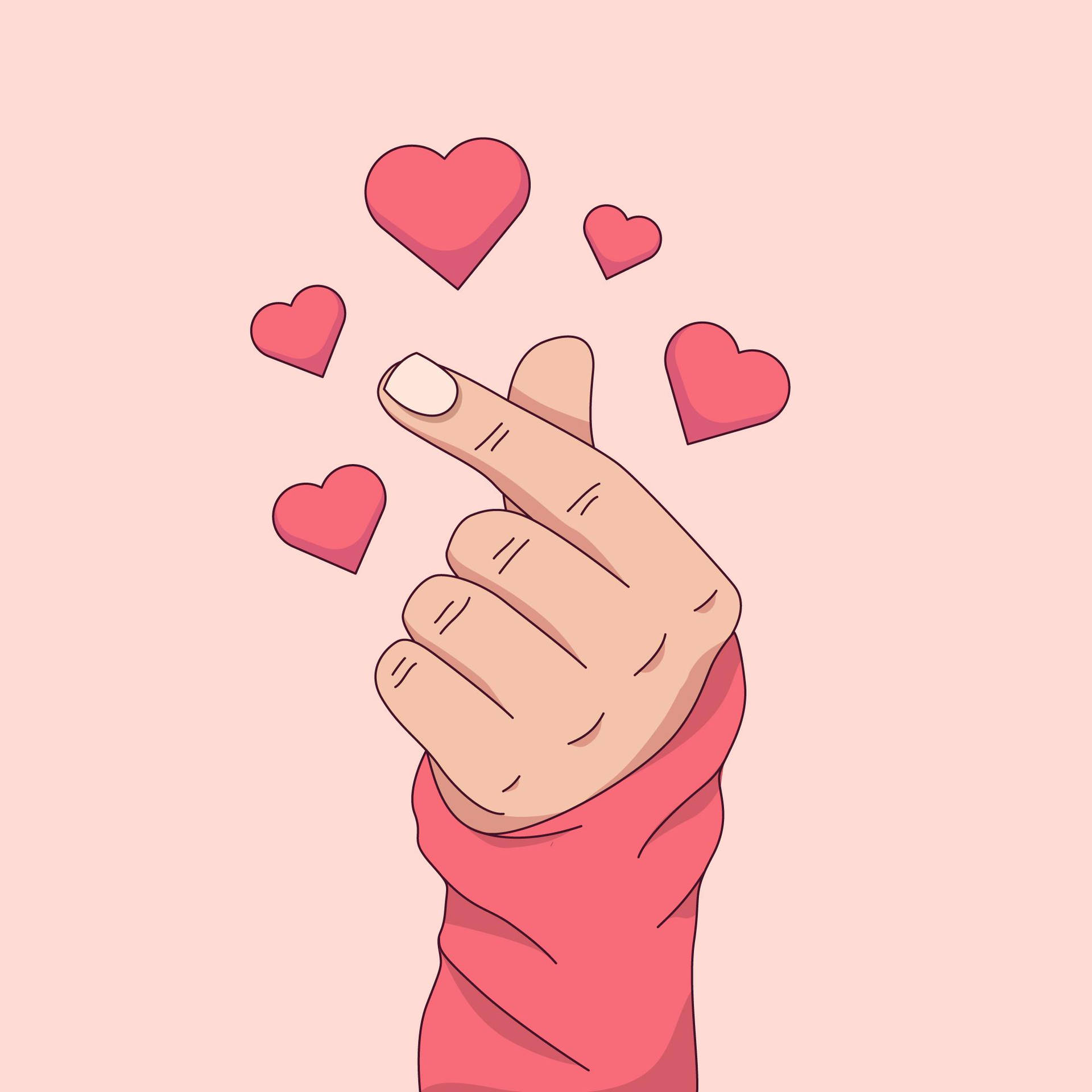 Finger Heart Love Drawing Wallpaper