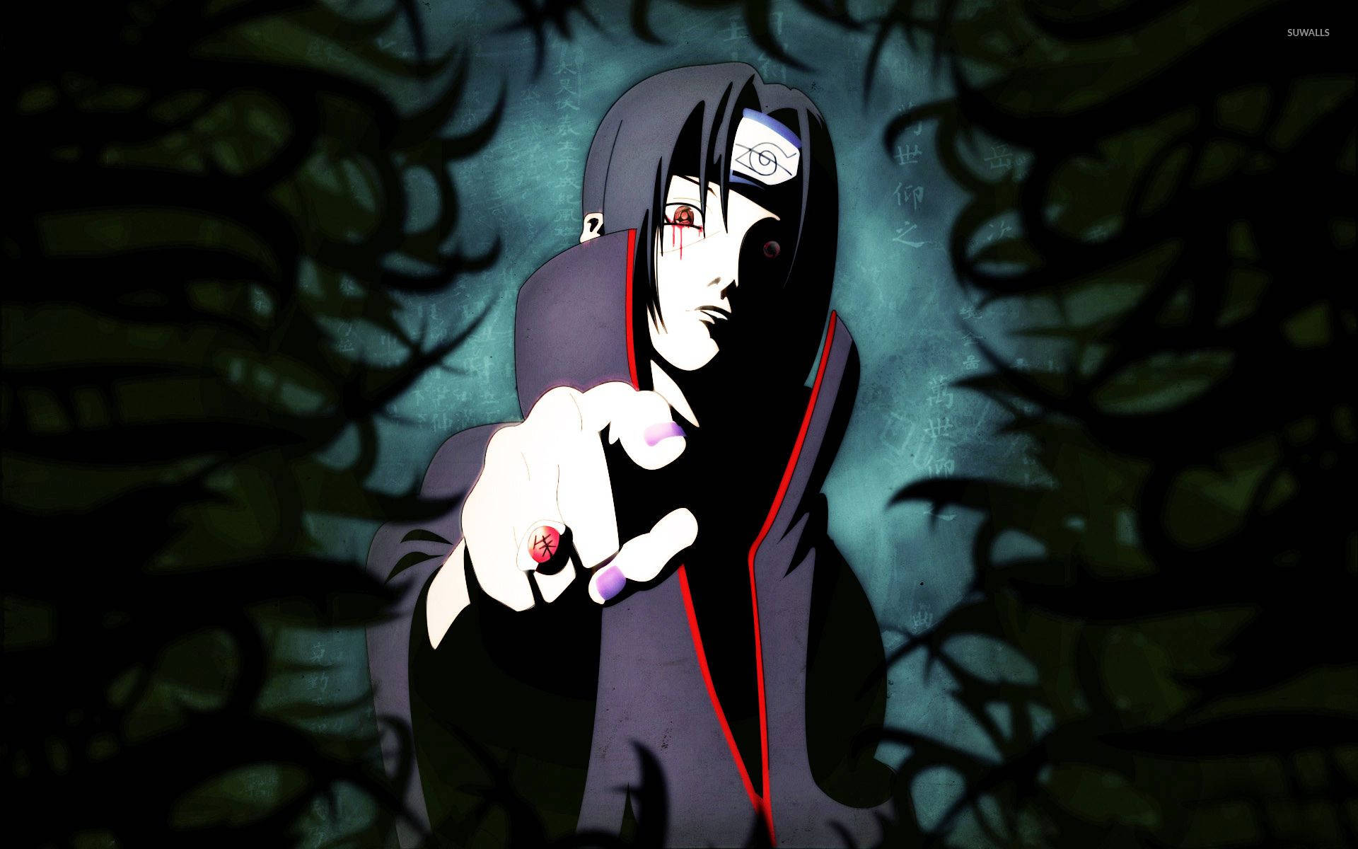 "Reach higher and become strong through unwavering conviction"–Itachi Uchiha Wallpaper