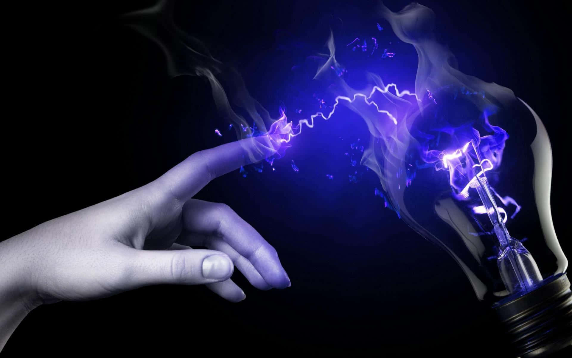 Finger Touching Electric Current Wallpaper
