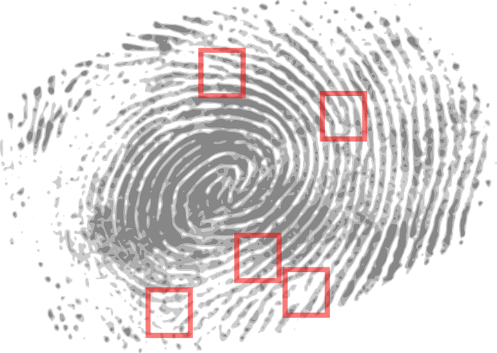 Fingerprint Analysis Red Markers PNG