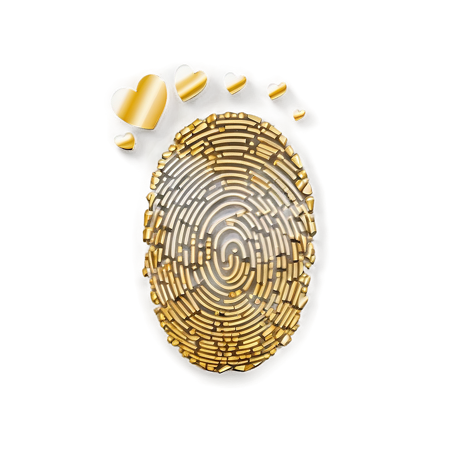 Fingerprint In Golden Color Png Box12 PNG