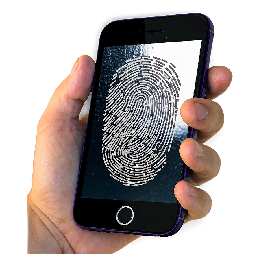 Fingerprint On Smartphone Screen Png 05242024 PNG