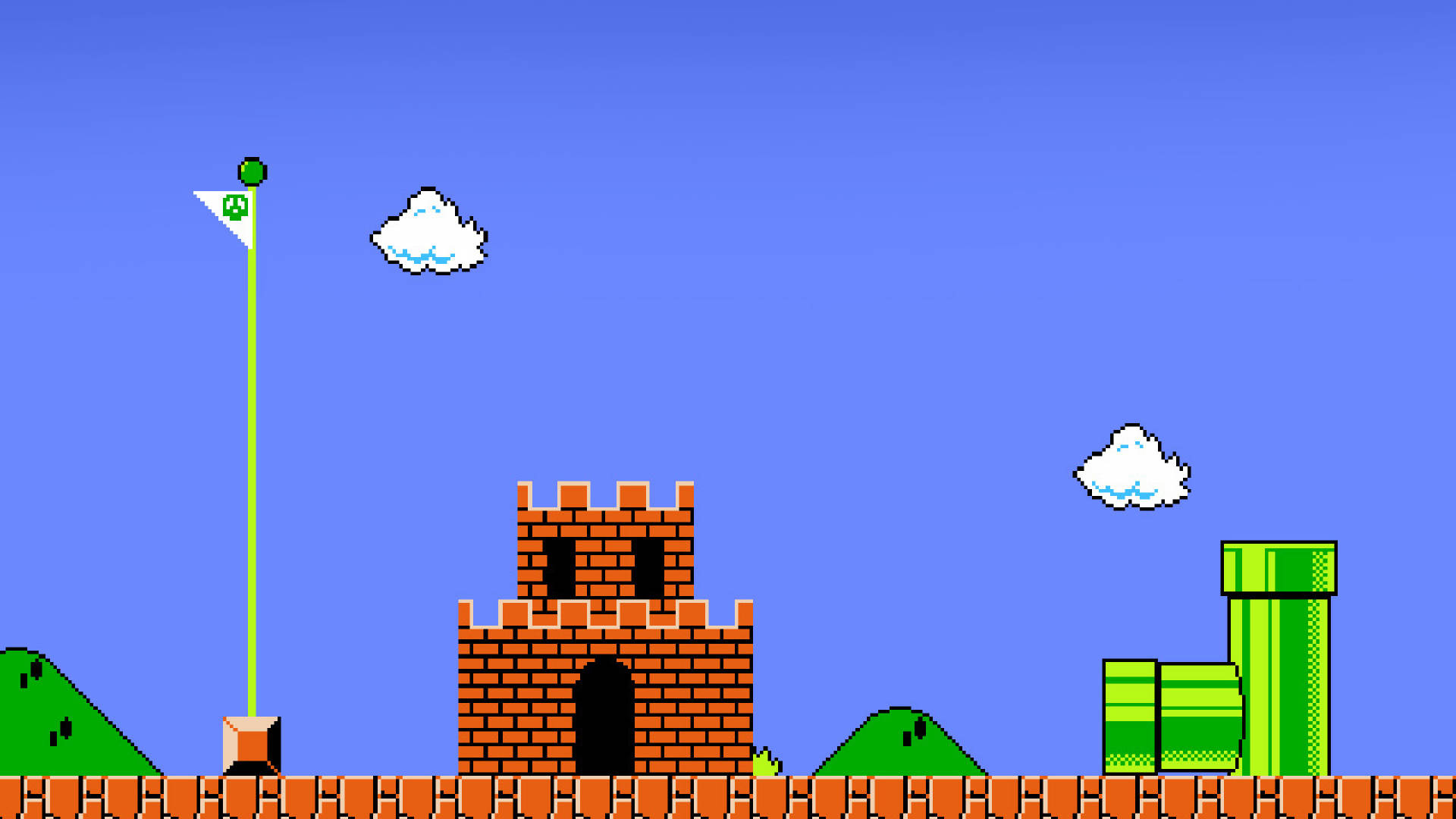 Mario jumps over the finish line! Wallpaper
