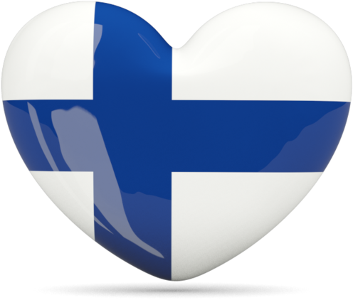 Finnish Flag Heart Shaped Icon PNG