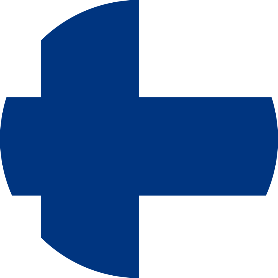 Finnish Flag Symbol Blue Cross White Background PNG