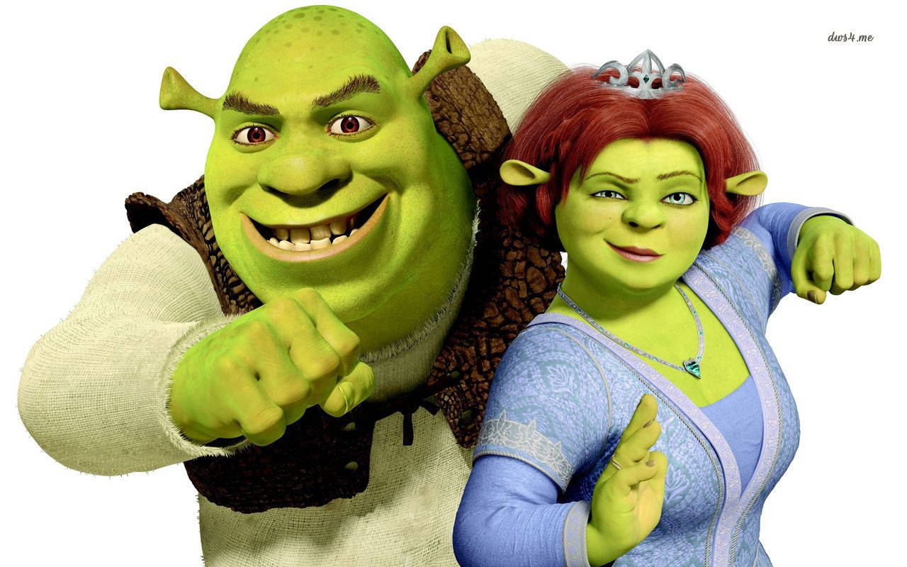 Fiona And Shrek PC Fight Mode Wallpaper
