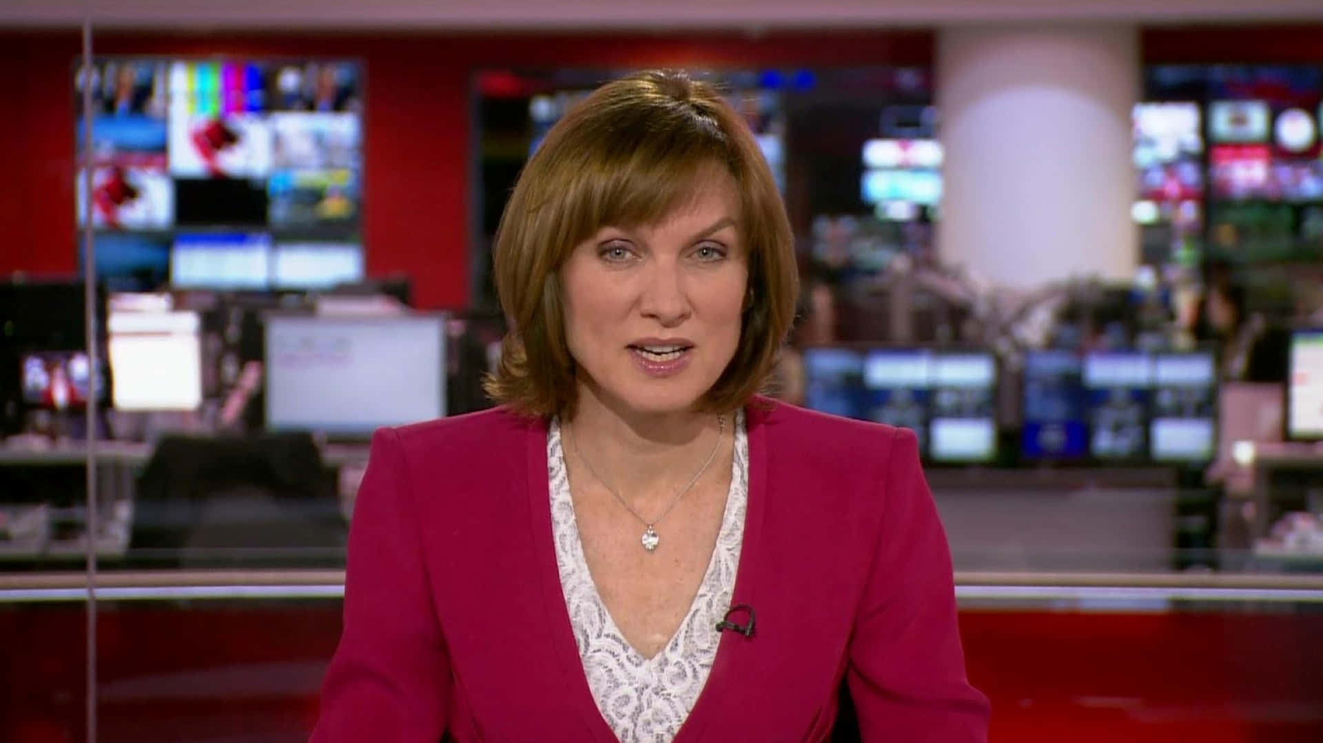 Fiona Bruce posing elegantly in a sophisticated outfit Wallpaper