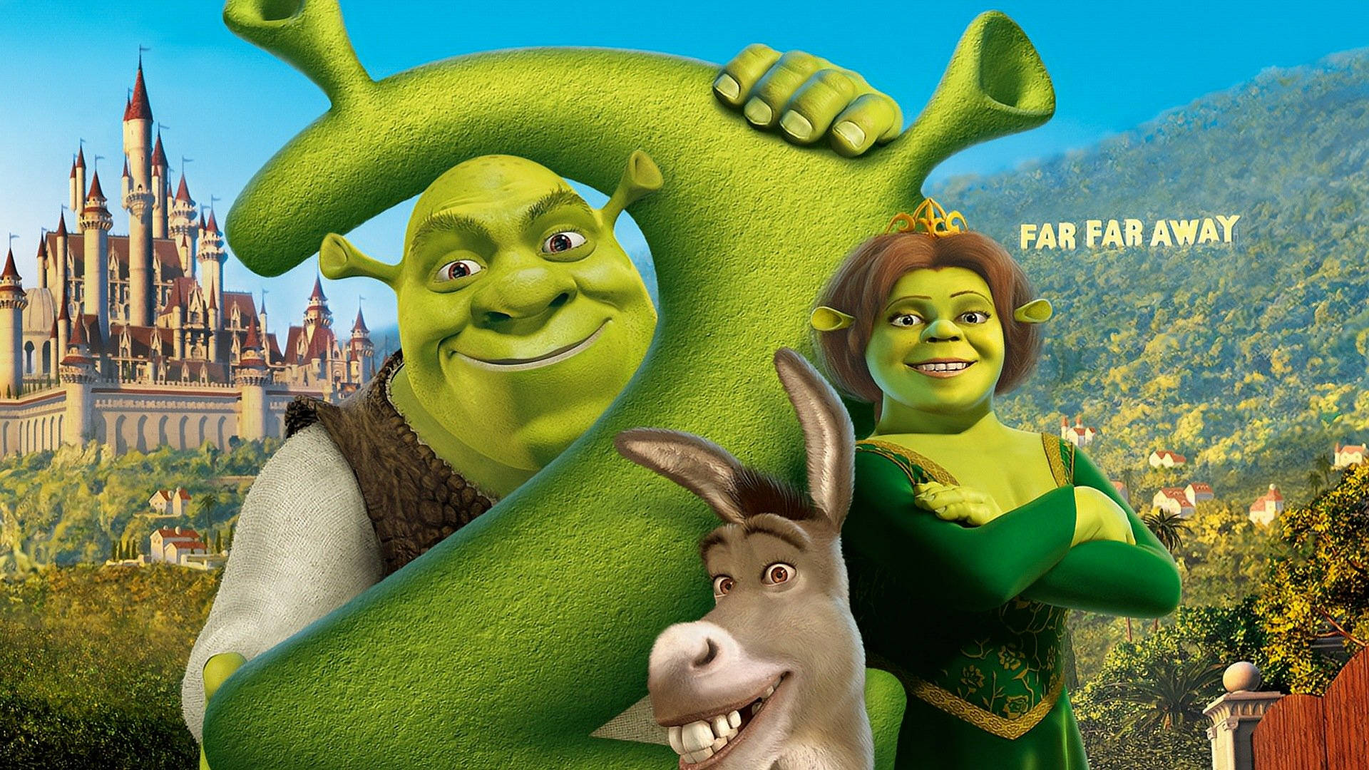 Download Fiona Donkey And Shrek 2 Posing Wallpaper 