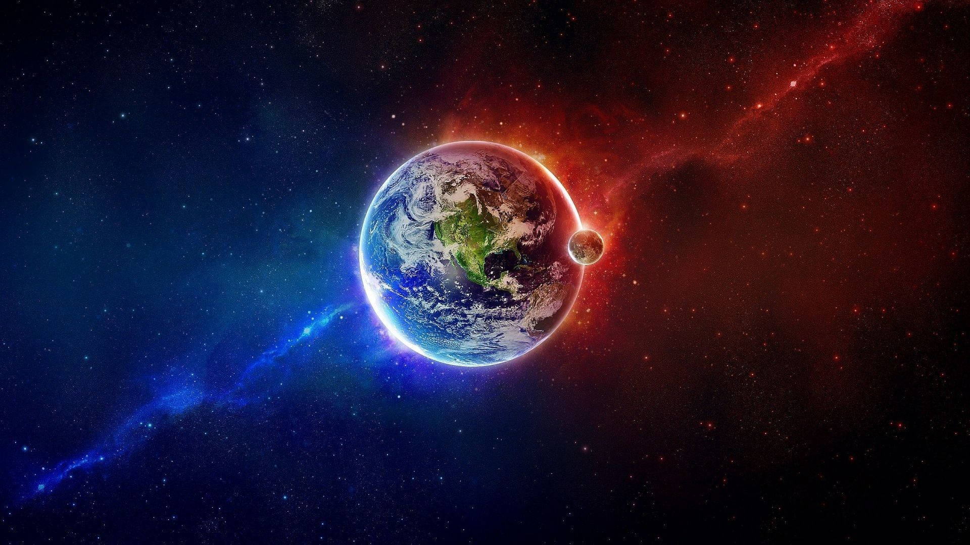 Fire And Ice Earth Wallpaper