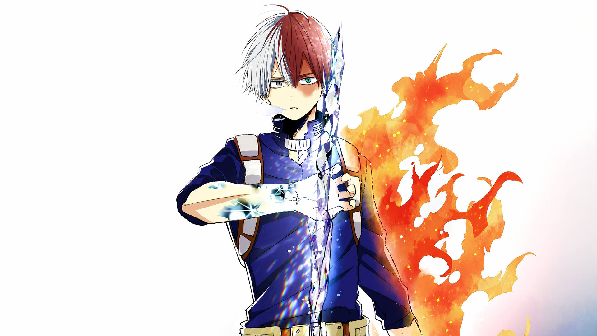 Fire And Ice Todoroki Aesthetic Wallpaper