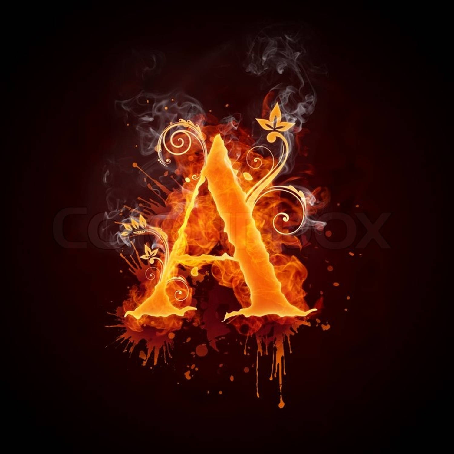 Fire And Smoke Capital Alphabet Letter A Picture